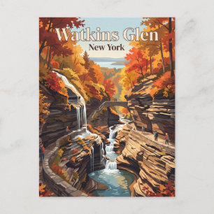 Carte Postale Watkins Glen, New York, États-Unis