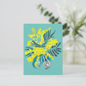 Carte Postale Wattle Mimosa fleurie jaune Australie (Debout devant)