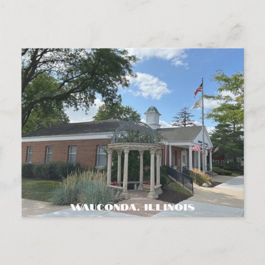 Carte Postale Wauconda Illinois centre-ville bureau de poste (Devant)