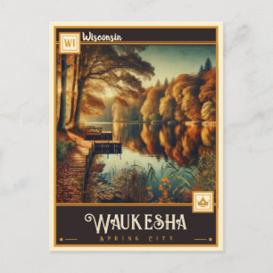 Carte Postale Waukesha, Wisconsin Vintage