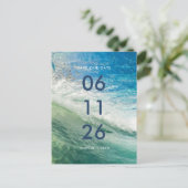 Carte Postale Wave Beach Ocean Wedding Enregistrer la date (Debout devant)