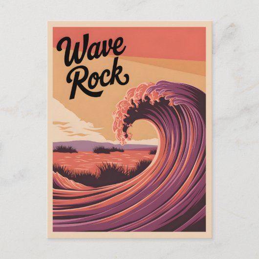 Carte Postale Wave Rock Australie Vintage (Devant)