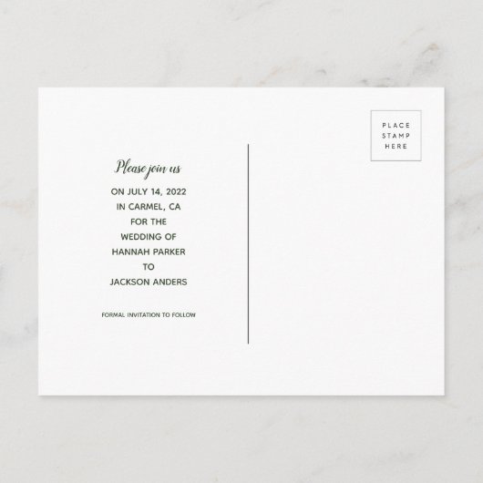 Carte postale *Waverly Place* Enregistrez la date (Dos)