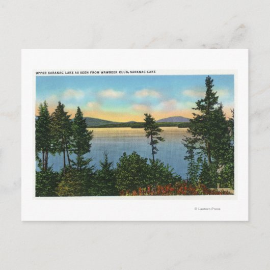 Carte Postale Wawbeek Club Vue sur le lac Upper Saranac (Devant)