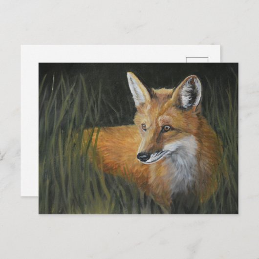 Carte postale Wayward Red Fox Animal Art (Devant / Derrière)