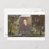 Carte Postale WB Yeats "Strike Hot Fer" Citation Cadeaux Tee - s (Devant / Derrière)