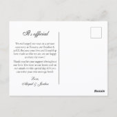 Carte Postale We got married announcement  (Dos)