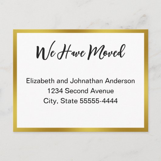 Carte Postale We Have Moved Script White Moving Announcement (Devant)