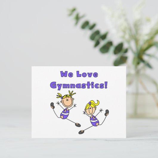 Carte Postale We Love Gymnastique Tshirts et cadeaux (Debout devant)