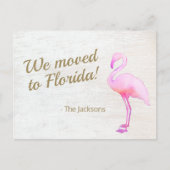 Carte Postale We Moved To Florida Flamingo Postcard (Devant)