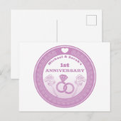 Carte Postale Wedding anniversary Lace look change the year (Devant / Derrière)