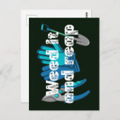 Carte Postale Weed It And Reap drôle jardening jardiner pun (Devant / Derrière)