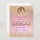 Carte Postale Week-end d'enterrement de vie de jeune fille Disco (Devant / Derrière)