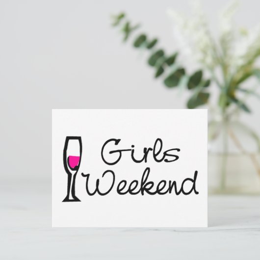 Carte Postale Week-end Filles (Vin) (Debout devant)