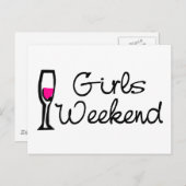 Carte Postale Week-end Filles (Vin) (Devant / Derrière)