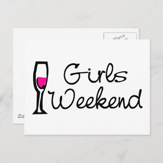 Carte Postale Week-end Filles (Vin) (Devant / Derrière)