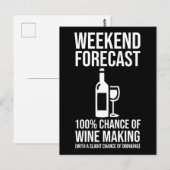 Carte Postale Weekend Forecast - 100% Chance of Wine Making (Devant / Derrière)