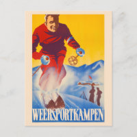 Weersportkampen Pays-Bas Poster vintage 1944