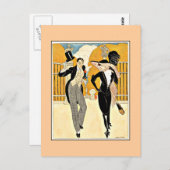 Carte Postale Wegener - Un couple élégant, années 1920 (Devant / Derrière)