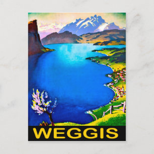 Carte Postale Weggis, vue sur le lac de Lucerne, Suisse