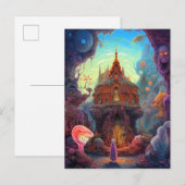 Carte Postale Weight Déplaisant House Surreal Art (Devant / Derrière)