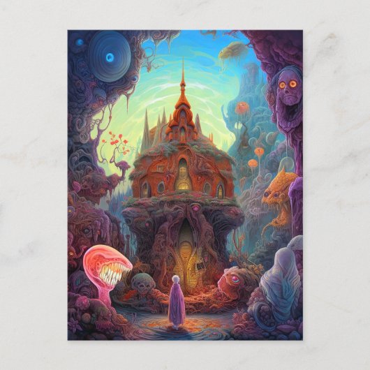 Carte Postale Weight Déplaisant House Surreal Art (Devant)