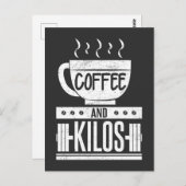 Carte Postale Weightlifter Poids PR Gift Coffee Lover (Devant / Derrière)