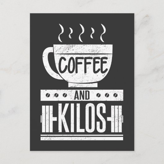 Carte Postale Weightlifter Poids PR Gift Coffee Lover (Devant)