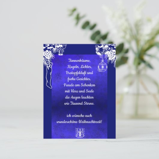Carte Postale Weihnachtsgedicht Deutsch, Ajouter Votre Texte (Debout devant)
