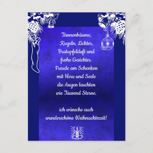 Carte Postale Weihnachtsgedicht Deutsch, Ajouter Votre Texte (Devant)