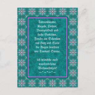 Carte Postale Weihnachtsgedicht Deutsch, Ajouter Votre Texte
