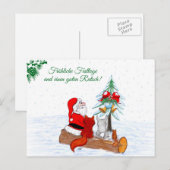 Carte Postale Weihnachtsmann Kaninchen Fox Eichhörnchen, Deutsch (Devant / Derrière)