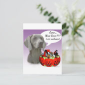 Carte Postale Weimaraner Halloween Candy (Debout devant)