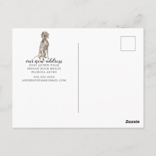 Carte postale Weimaraner Moving Faire-part (Dos)