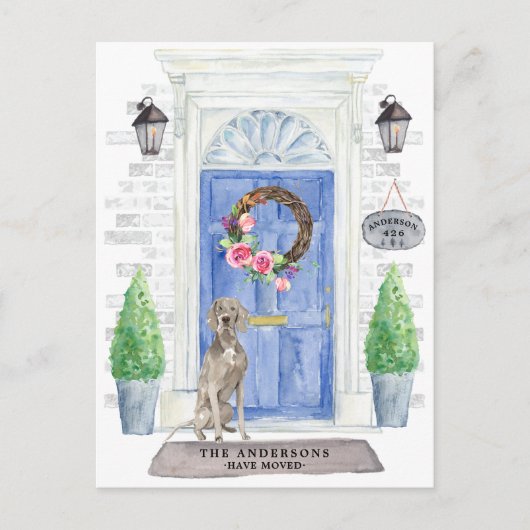 Carte postale Weimaraner Moving Faire-part (Devant)