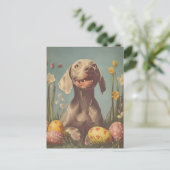 Carte Postale Weimaraner Pâques Vintages (Debout devant)