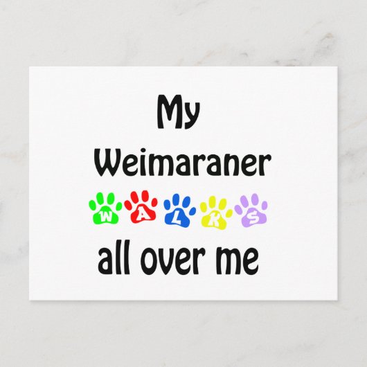 Carte Postale Weimaraner Walks Design (Devant)