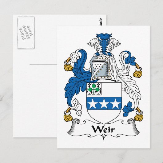Carte Postale Weir Family Crest (Devant / Derrière)