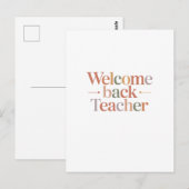Carte Postale Welcome Back Teacher (Devant / Derrière)