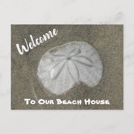 Carte Postale Welcome Beach Home Sand Dollar Photo House Invité (Devant)