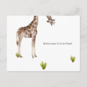 Carte Postale Welcome Little One Funny Giraffe New Baby Card (Devant)