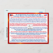 Carte Postale Welcome Louis DeJoy to the USPS. (Devant / Derrière)