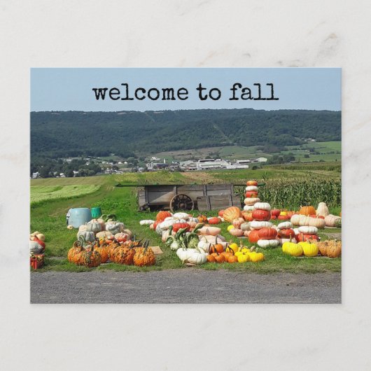 Carte Postale welcome to fall pumpkin farm post card (Devant)