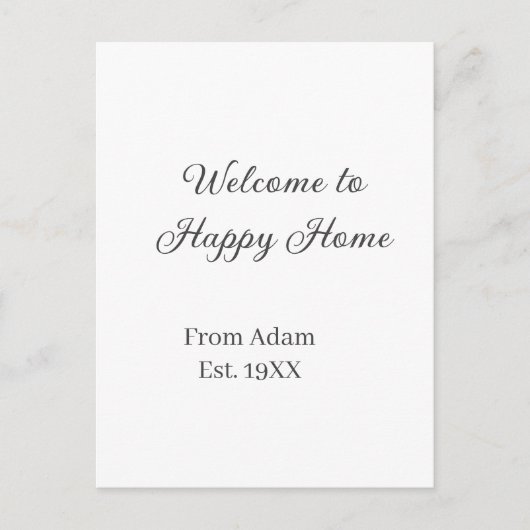 Carte Postale Welcome to home real estate house inauguration est (Devant)