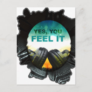 Carte Postale Wellcoda Fee Music Headphone Tune DJ