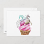 Carte Postale Wellcoda Unicorn Cornetto Fun Ice Cream (Devant / Derrière)
