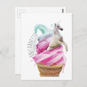 Carte Postale Wellcoda Unicorn Cornetto Fun Ice Cream (Devant / Derrière)