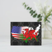 Carte postale Welsh American Flags Map (Debout devant)