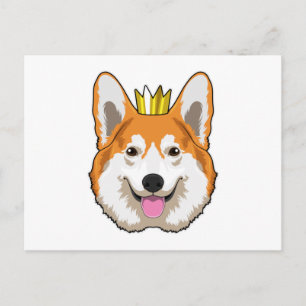 Carte Postale Welsh Corgi avec Couronne