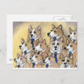 Carte Postale Welsh Corgi howl choir (Devant / Derrière)